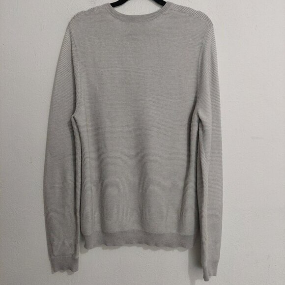 J. Mclaughlin Men's Light Grey Pullover Sweater Crewneck Ribbed Loose Fit Size M - Picture 4 of 10